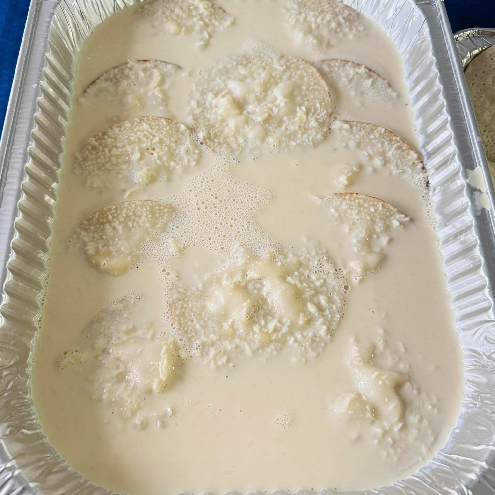 Dudh Chitay — chitay pitha soaked in sweetened milk